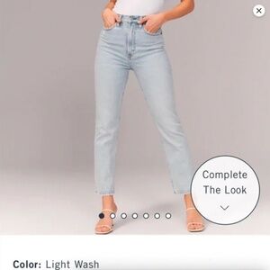 Abercrombie & Fitch Ankle Straight Ultra High Rise Light Wash